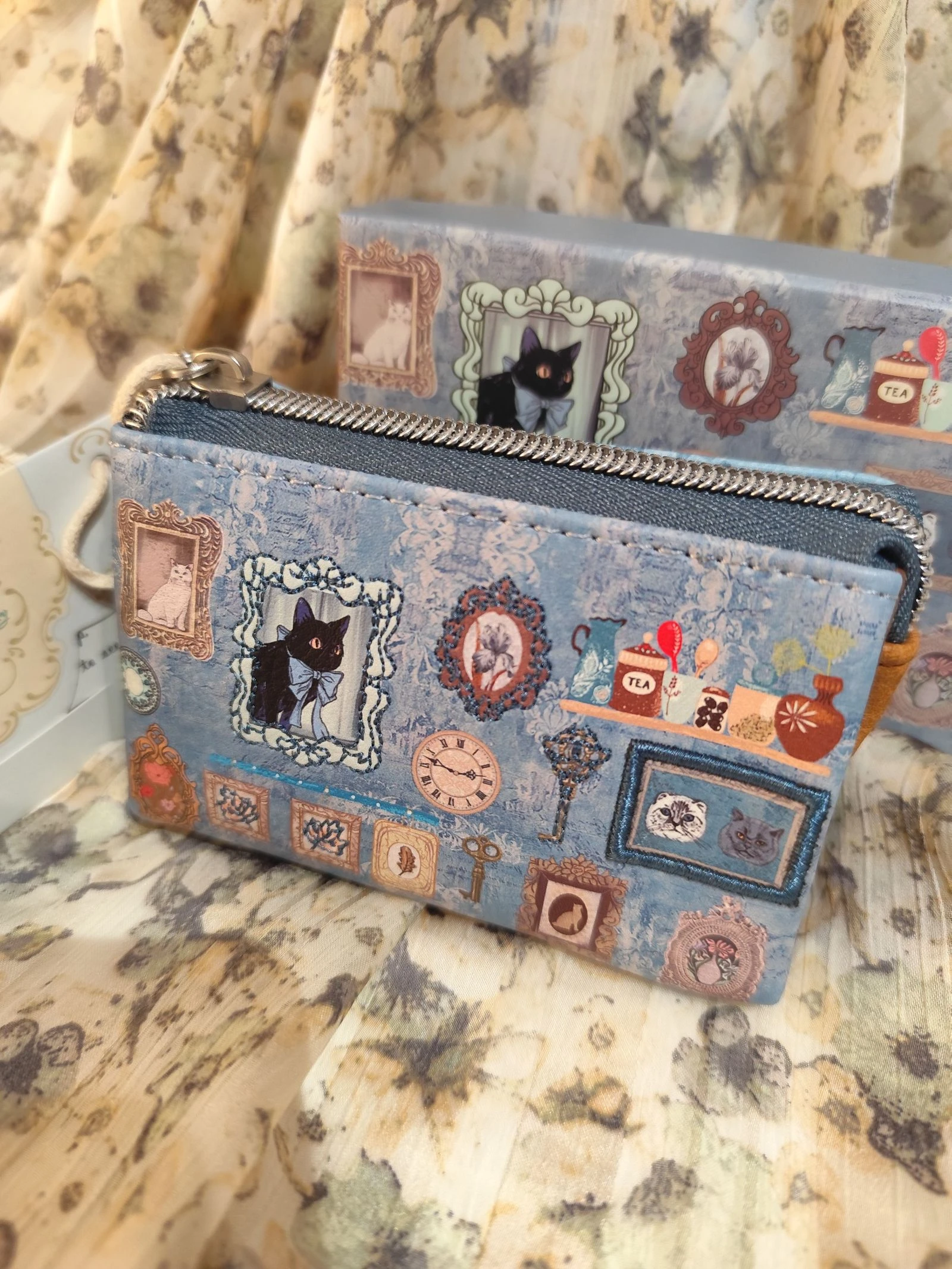 Carteira porta-moedas Sweet Candy Gatos azul – photo 2